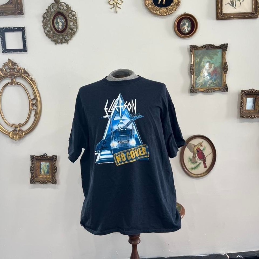 Vintage Def Leppard "No Cover" Tour Graphic Tee – Black Heavyweight Band T-Shirt